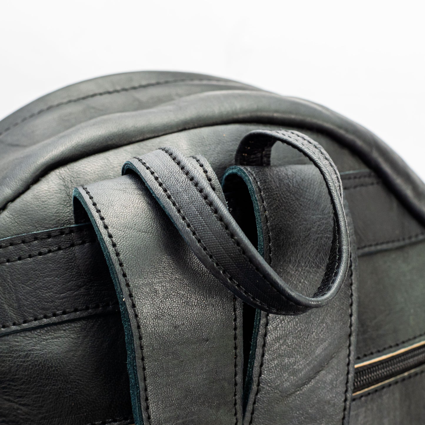 Black Leather Backpack – Genuine Leather Laptop Bag with Spacious Main Compartment, Front Zipper Pocket, Adjustable Shoulder Straps, Durable Unisex Backpack for Work, School, Travel, and Daily Use