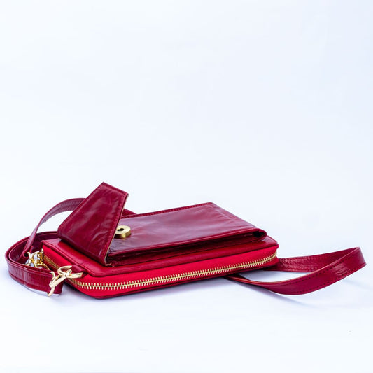 Leather Crossbody Phone Wallet for Women – RFID Blocking Purse with Adjustable Strap, Multi-Card Holder, Coin Pocket & Touchscreen Phone Compartment – Stylish Travel Crossbody Bag
