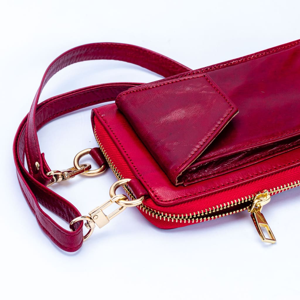 Leather Crossbody Phone Wallet for Women – RFID Blocking Purse with Adjustable Strap, Multi-Card Holder, Coin Pocket & Touchscreen Phone Compartment – Stylish Travel Crossbody Bag