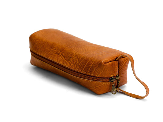 Genuine Leather Dopp Kit Toiletry Bag for Men & Women – Travel Organizer with Spacious Compartment for Grooming, Shaving, Makeup & Skincare Essentials – Durable, Stylish & Compact