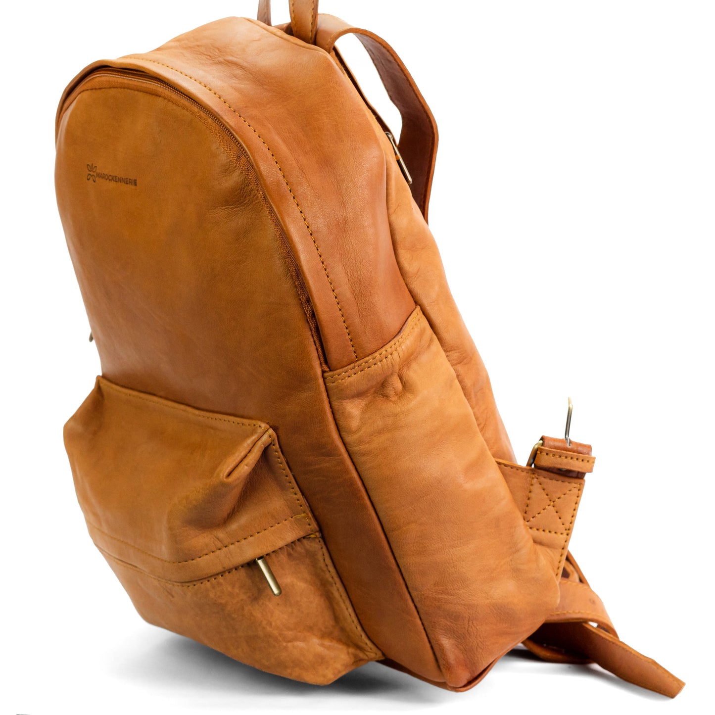 Handmade Moroccan Full-Grain Leather Backpack for Men & Women – Premium Travel Bag with YKK Zipper, Spacious Interior, Stylish Work & School Laptop Backpack, Durable Everyday Carry Accessory